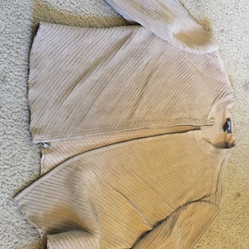 Beige stretchy leather jacket new